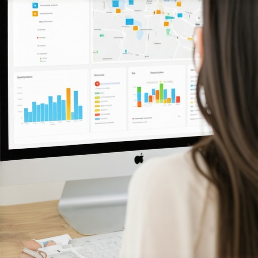 Person reviewing local SEO analytics on a monitor