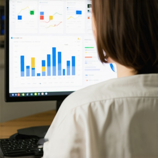 SEO expert reviewing local SEO metrics and Google My Business insights.