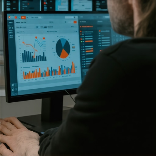 Deep Dive into Local SEO Data Analysis Person analyzing local SEO data with charts and graphs on a computer
