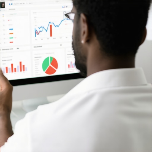 Expert Analyzing Local SEO Data Professional analyzing Google My Business insights and local SEO metrics.