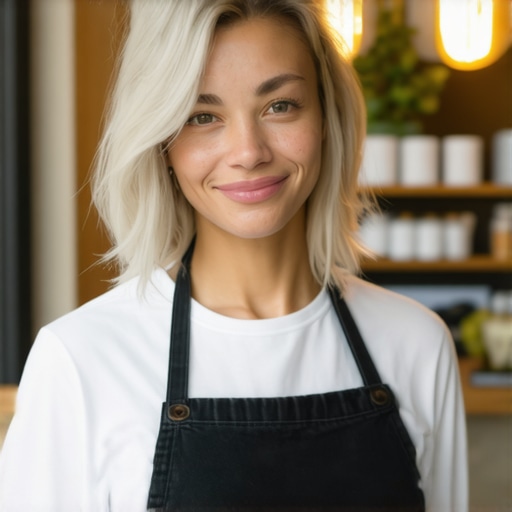 Business owner interacting with community members at local event