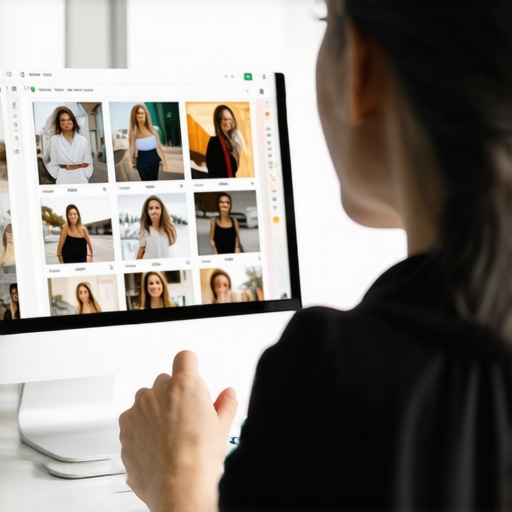 Business owner uploading photos and managing Google My Business profile.