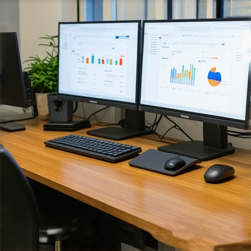 Workspace with screens showing BrightLocal, Google Search Console, and Ahrefs interfaces.