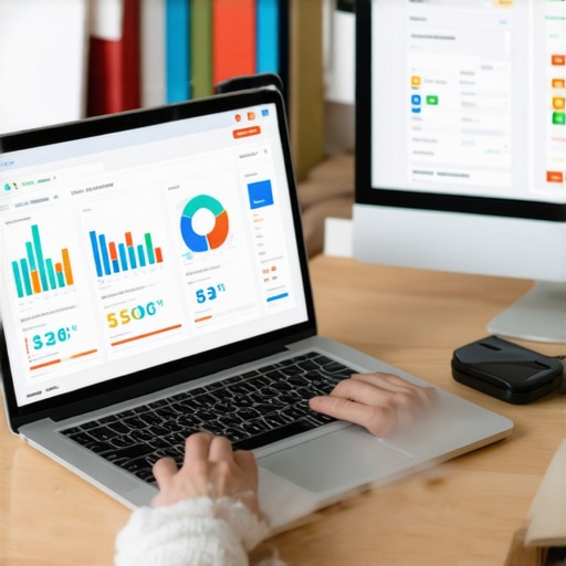 Business owner using SEO tools on a laptop for local rankings