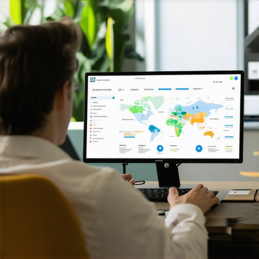 Marketing analyst reviewing maps and SEO analytics for local rankings