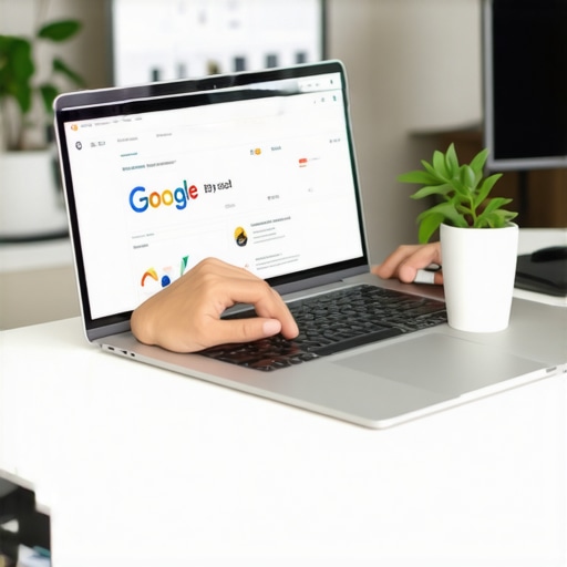 A person reviewing and updating Google My Business profile on laptop for better local rankings.