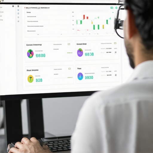 Person working on local SEO software dashboard, monitoring citations and rankings.