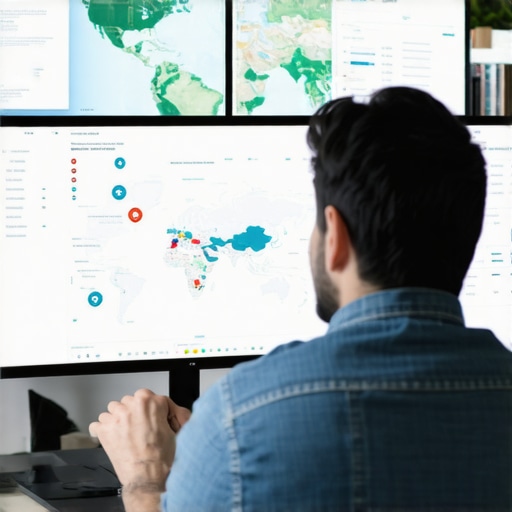 A person reviewing local search analytics and map pack rankings.