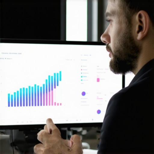 Business owner reviewing local SEO and map pack analytics on a computer screen.