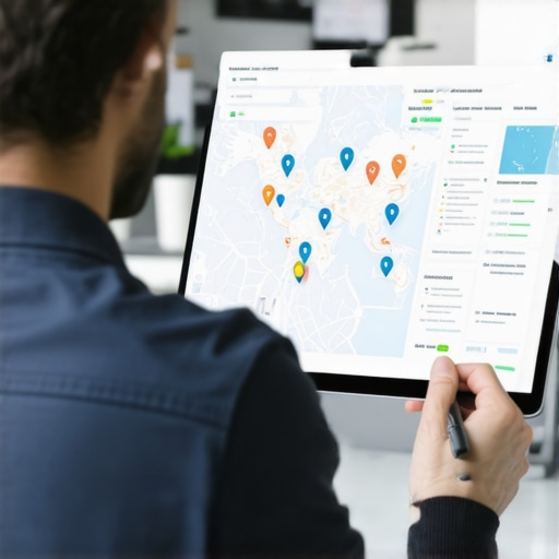 Business owner reviewing local SEO tactics with analytics tools.