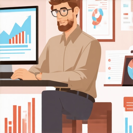 Business owner reviewing SEO analytics on laptop