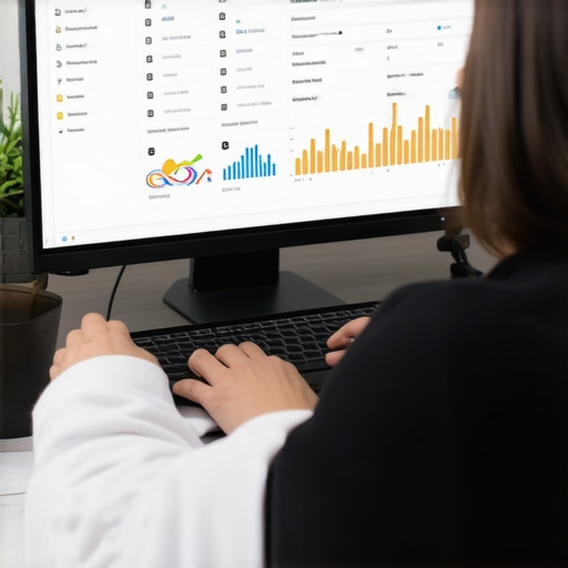 Person reviewing Google My Business profile on a computer