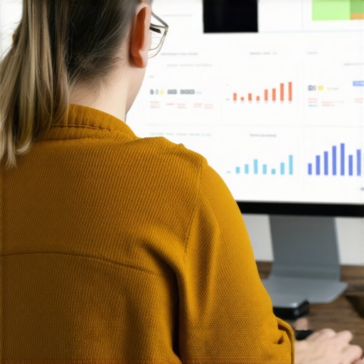 A digital marketing expert editing and optimizing a Google My Business listing with analytics displayed.