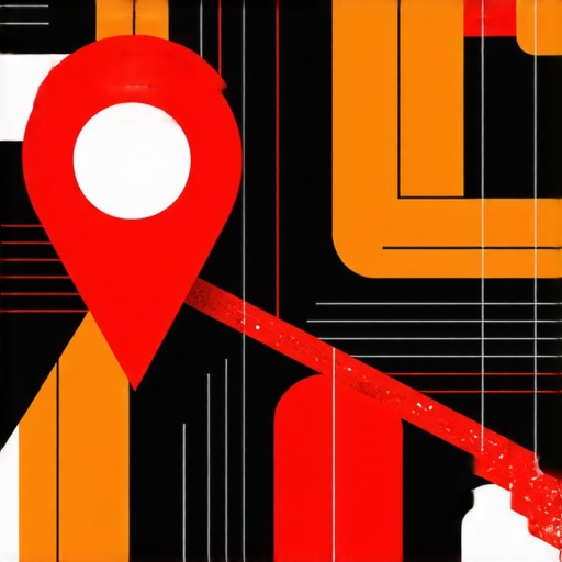 Digital illustration showing interconnected nodes representing local SEO signals around a map marker.
