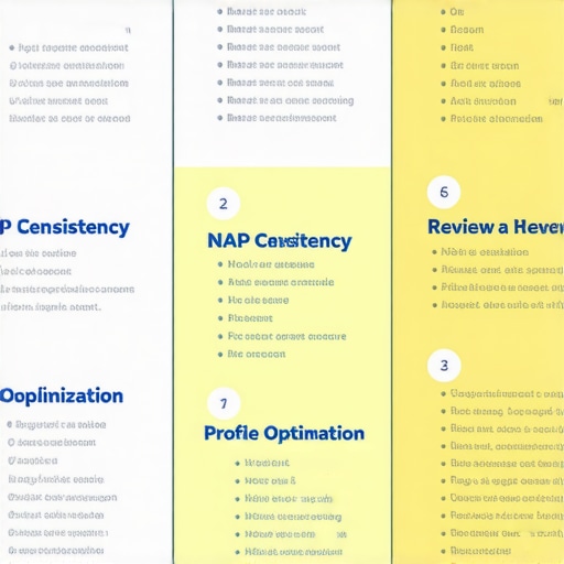 Illustration of a checklist for conducting a local SEO audit, emphasizing key profile and citation elements.