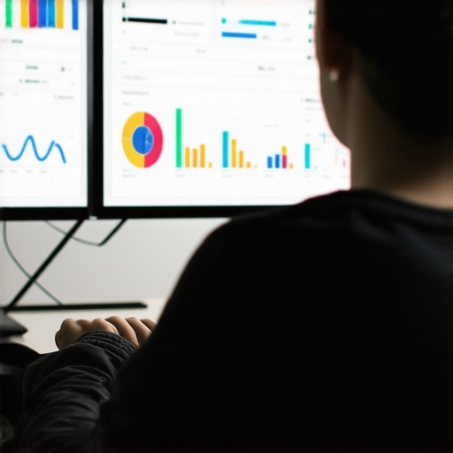 Person monitoring local SEO rankings using software tools